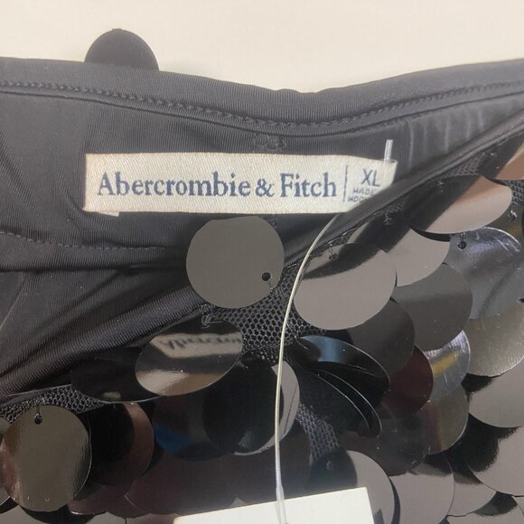 NWT Abercrombie & Fitch Scarlett Sequin Mini Skort Skirt Black Sequined XL Party - Picture 6 of 11